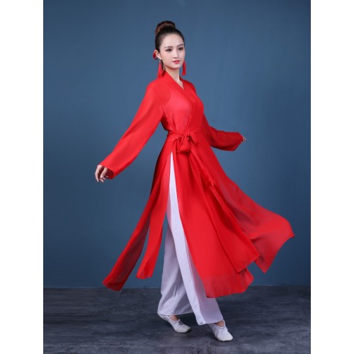 Women's chinese folk dance costumes hanfu ancient traditional classical dance dress